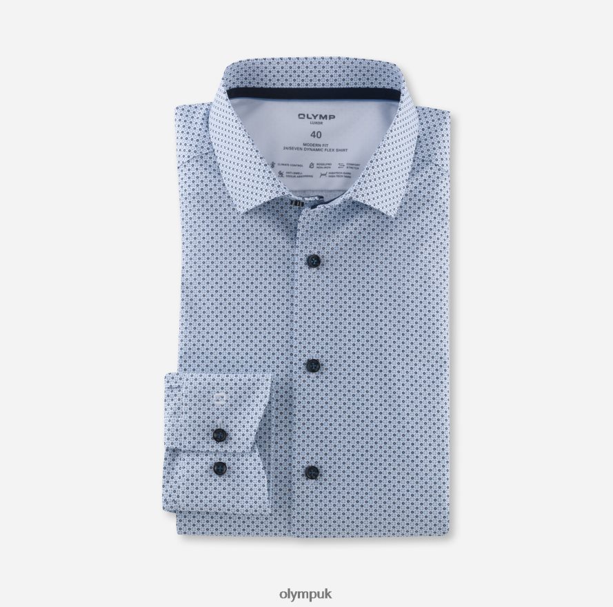 Clothing OLYMP Luxor 24/Seven Modern Fit, Business Shirt, Modern Kent, Bleu NZ22L1312