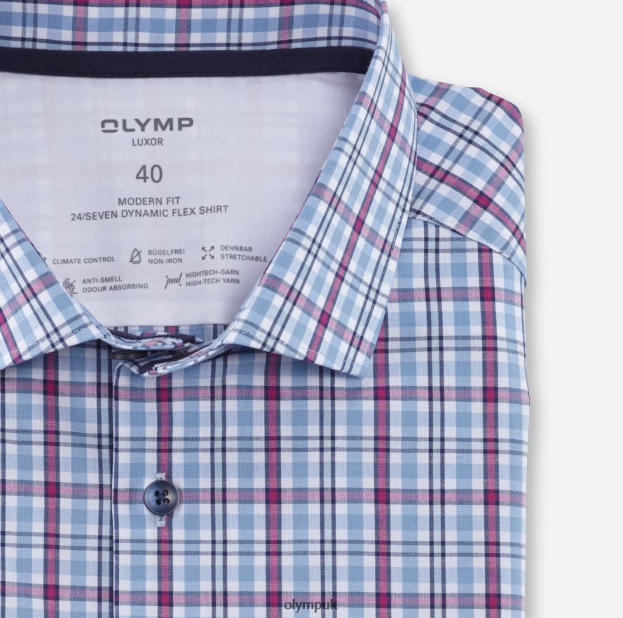 Clothing OLYMP Luxor 24/Seven Modern Fit, Business Shirt, Modern Kent, Fuchsia NZ22L927