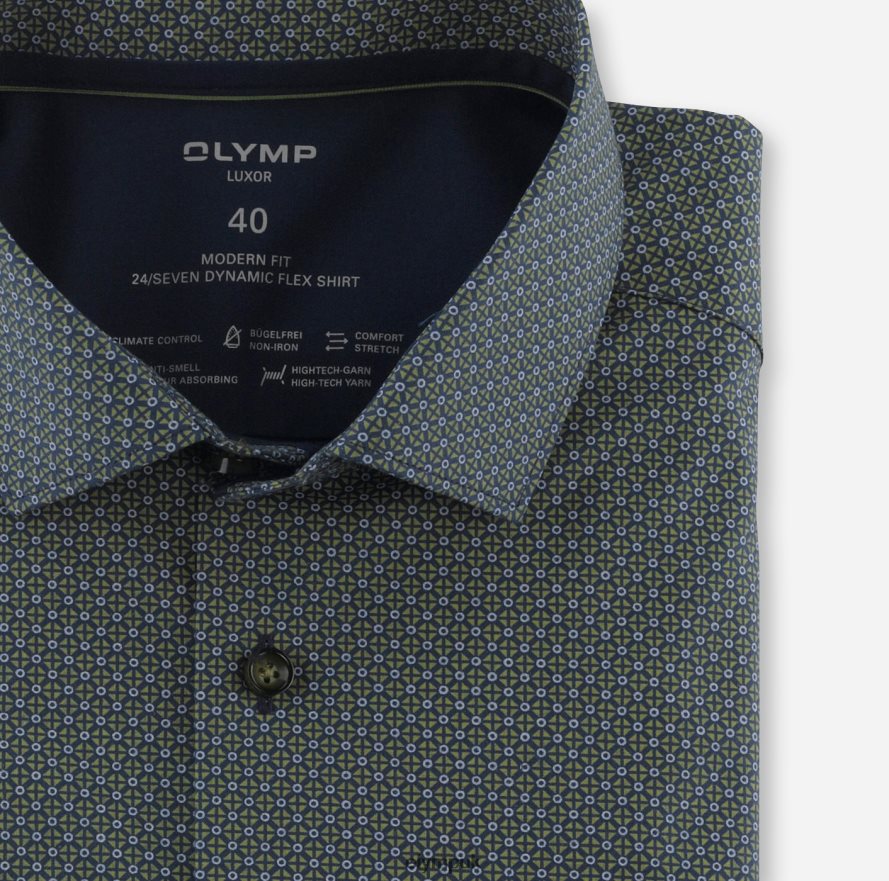 Clothing OLYMP Luxor 24/Seven Modern Fit, Business Shirt, Modern Kent, Lime NZ22L1224