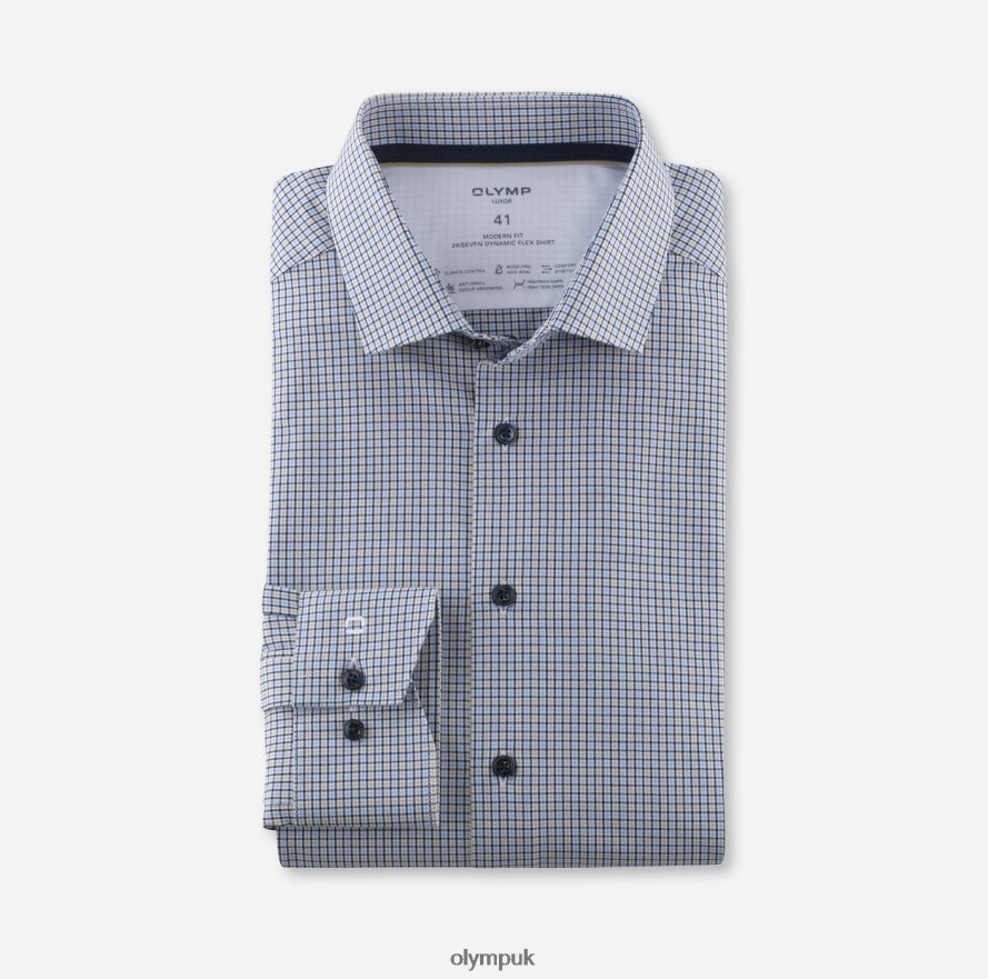 Clothing OLYMP Luxor 24/Seven Modern Fit, Business Shirt, Modern Kent, Natural NZ22L1087