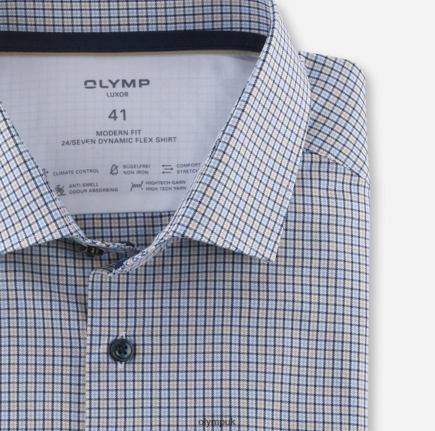 Clothing OLYMP Luxor 24/Seven Modern Fit, Business Shirt, Modern Kent, Natural NZ22L1087
