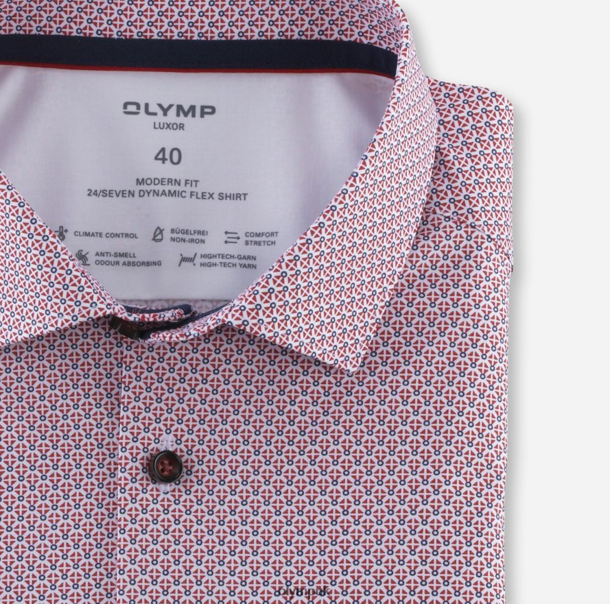 Clothing OLYMP Luxor 24/Seven Modern Fit, Business Shirt, Modern Kent, Red NZ22L1205