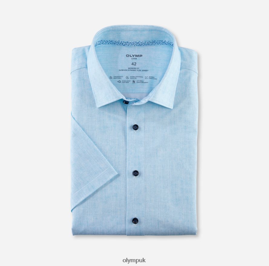 Clothing OLYMP Luxor 24/Seven Modern Fit, Business Shirt, New Kent, Aqua NZ22L1234
