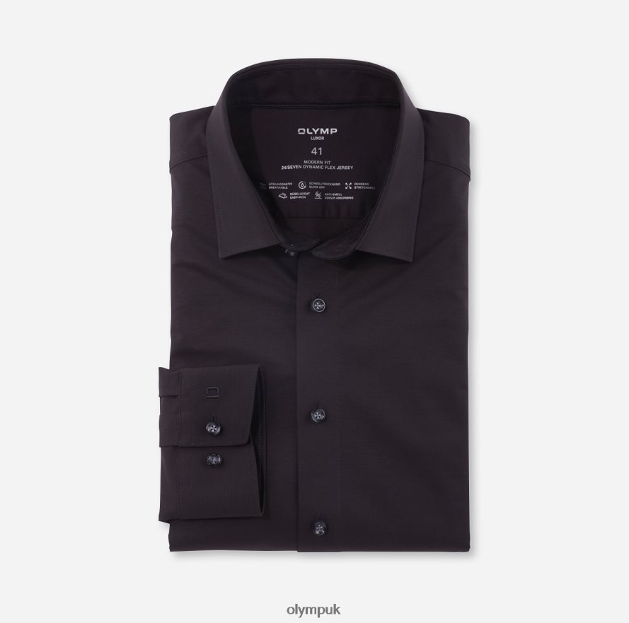 Clothing OLYMP Luxor 24/Seven Modern Fit, Business Shirt, New Kent, Black NZ22L979