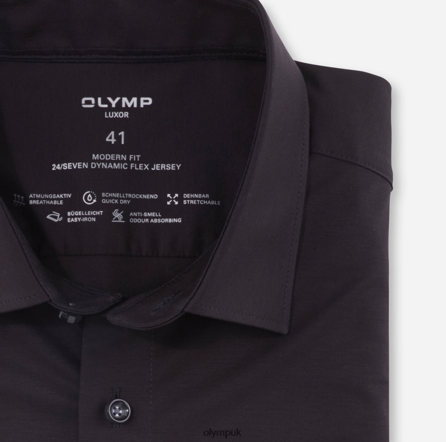 Clothing OLYMP Luxor 24/Seven Modern Fit, Business Shirt, New Kent, Black NZ22L979