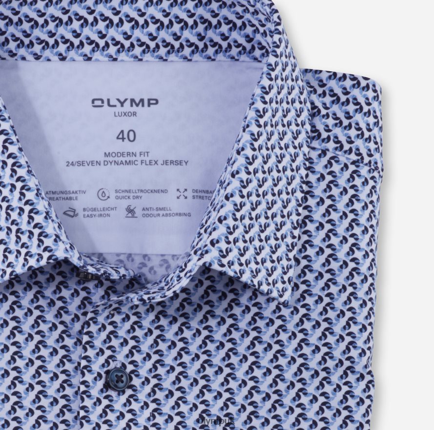 Clothing OLYMP Luxor 24/Seven Modern Fit, Business Shirt, New Kent, Bleu NZ22L1101