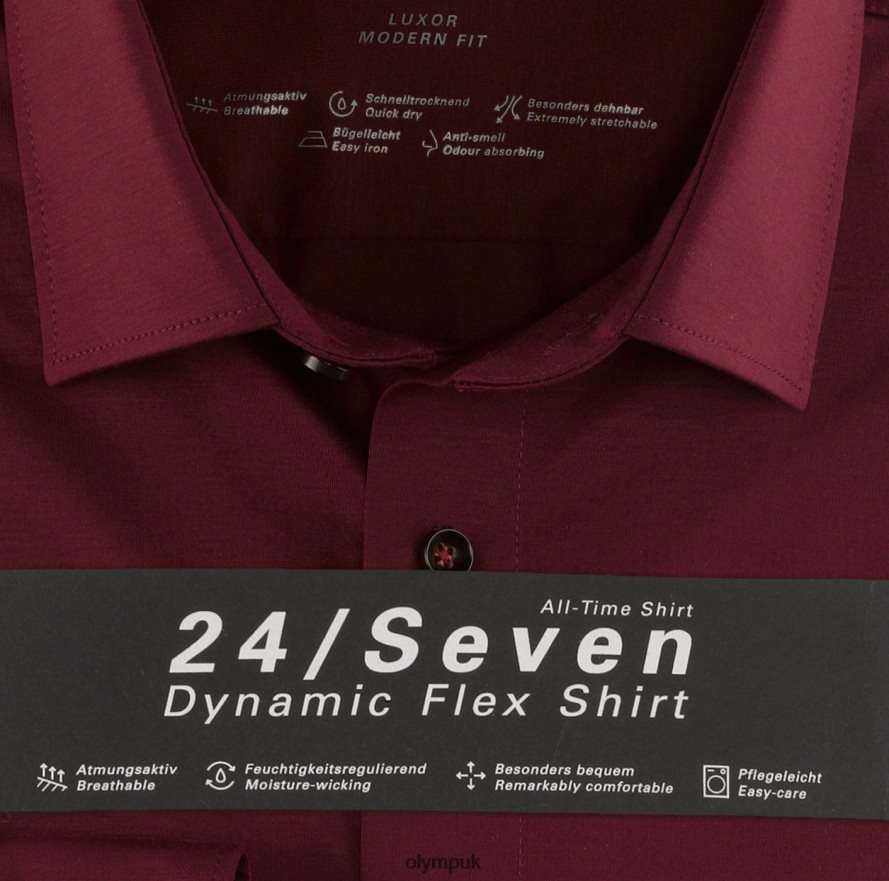 Clothing OLYMP Luxor 24/Seven Modern Fit, Business Shirt, New Kent, Bordeaux NZ22L1331
