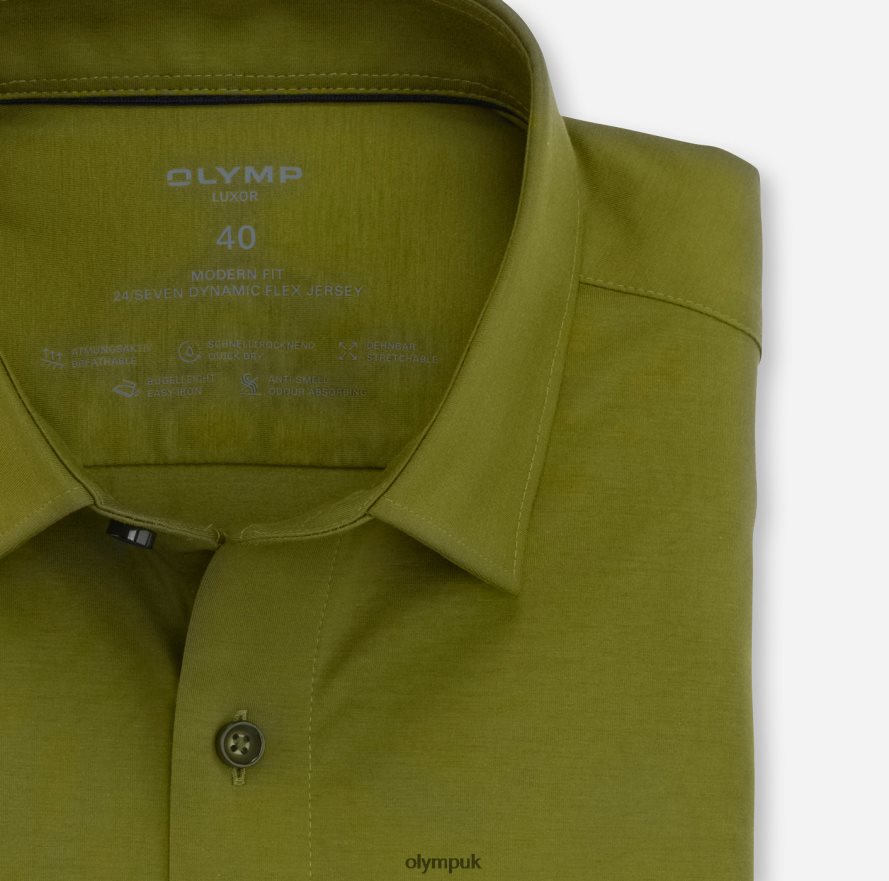 Clothing OLYMP Luxor 24/Seven Modern Fit, Business Shirt, New Kent, Khaki NZ22L1351
