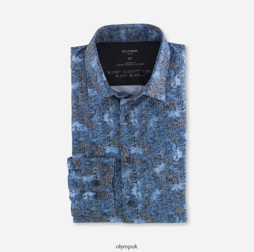 Clothing OLYMP Luxor 24/Seven Modern Fit, Business Shirt, New Kent, Marine NZ22L1303