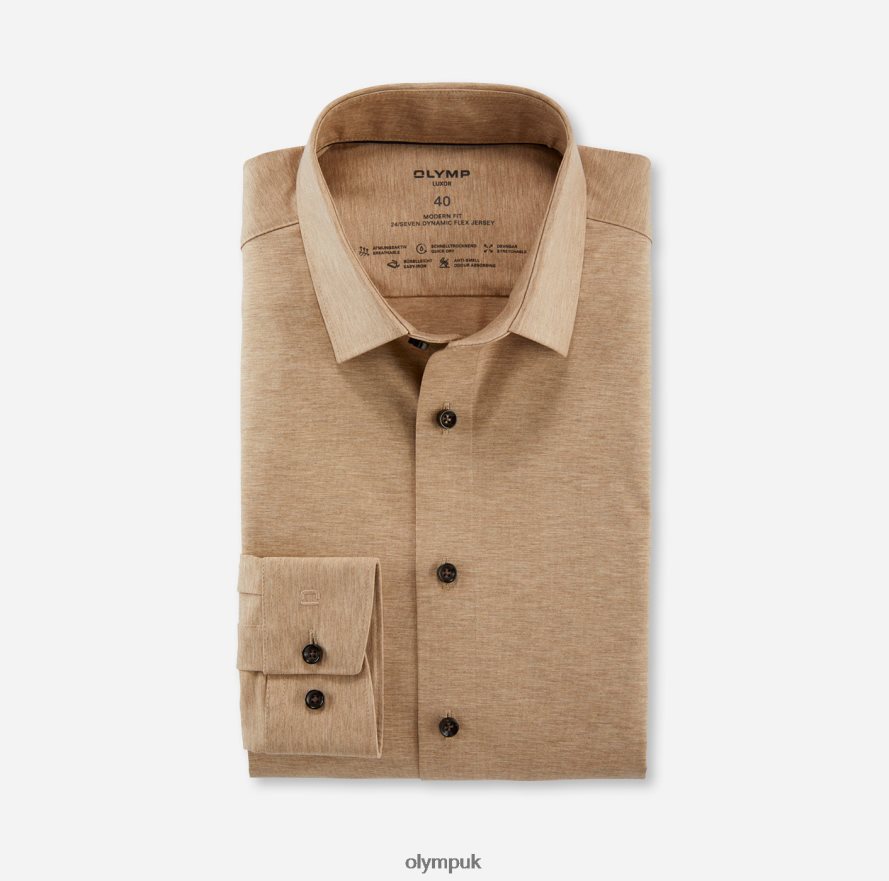 Clothing OLYMP Luxor 24/Seven Modern Fit, Business Shirt, New Kent, Natural NZ22L1262