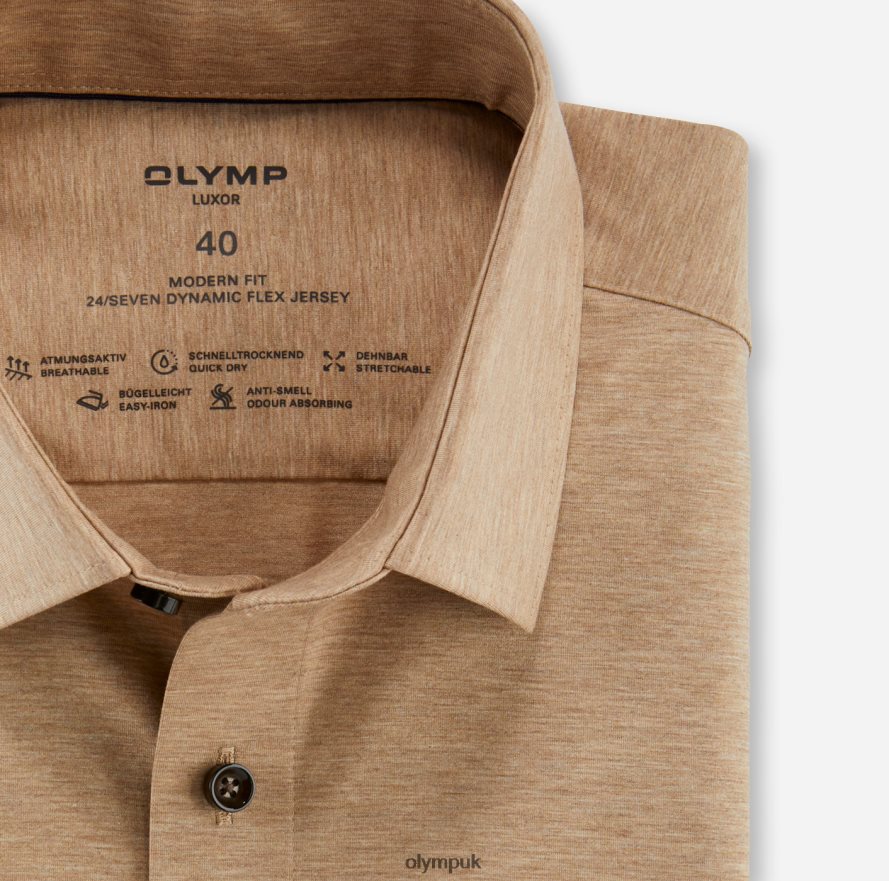 Clothing OLYMP Luxor 24/Seven Modern Fit, Business Shirt, New Kent, Natural NZ22L1262