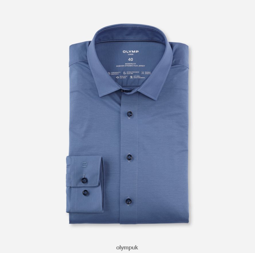 Clothing OLYMP Luxor 24/Seven Modern Fit, Business Shirt, New Kent, Nuremberg Blue NZ22L965