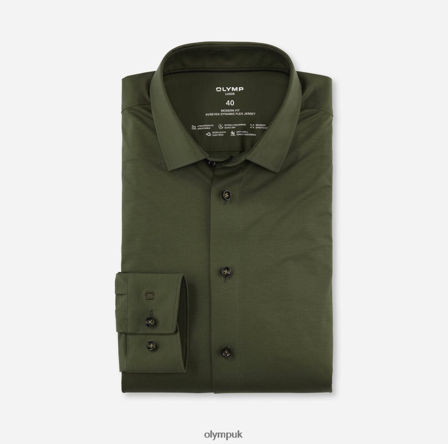 Clothing OLYMP Luxor 24/Seven Modern Fit, Business Shirt, New Kent, Putty NZ22L966