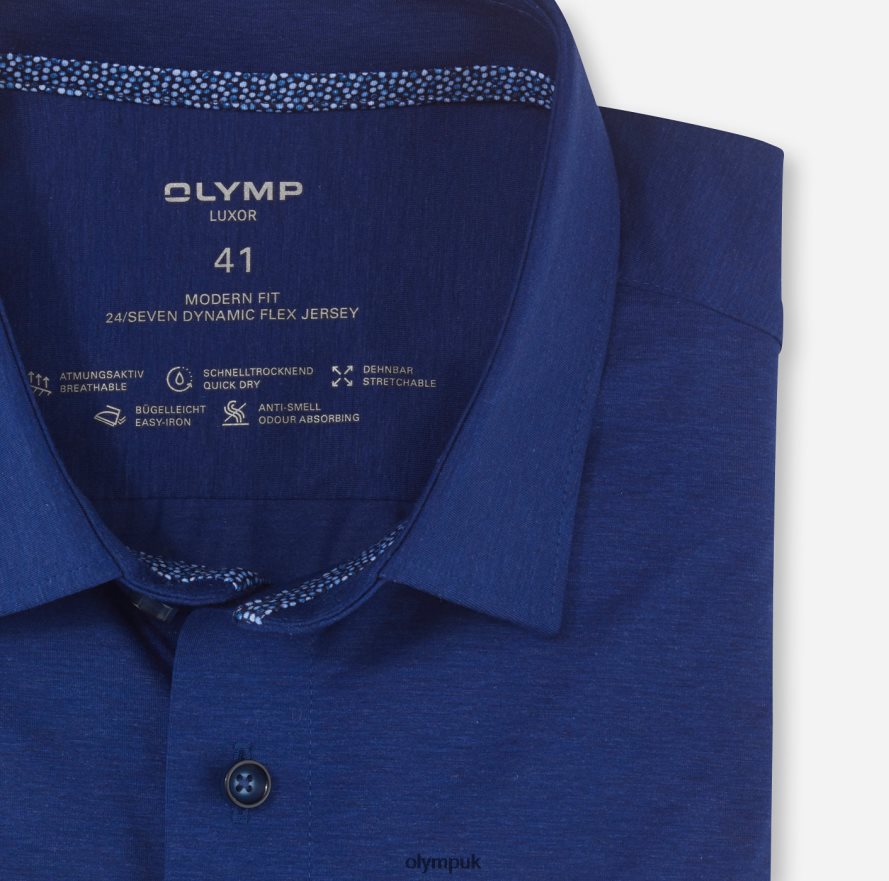 Clothing OLYMP Luxor 24/Seven Modern Fit, Business Shirt, New Kent, Royal NZ22L1173