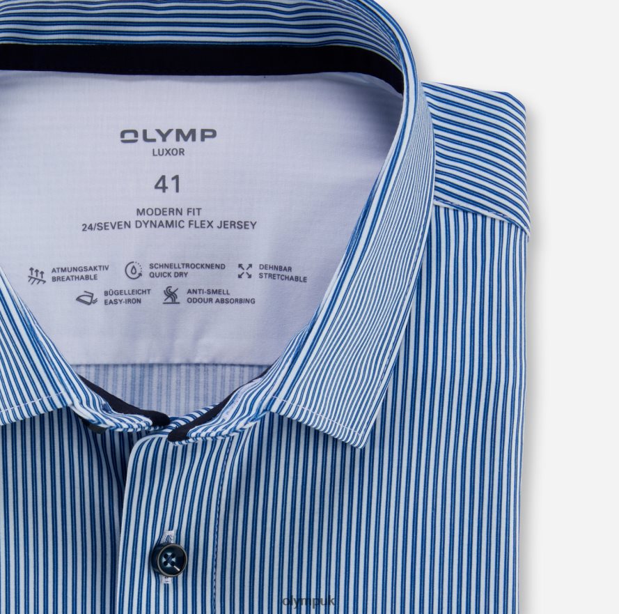 Clothing OLYMP Luxor 24/Seven Modern Fit, Business Shirt, New Kent, Royal NZ22L938