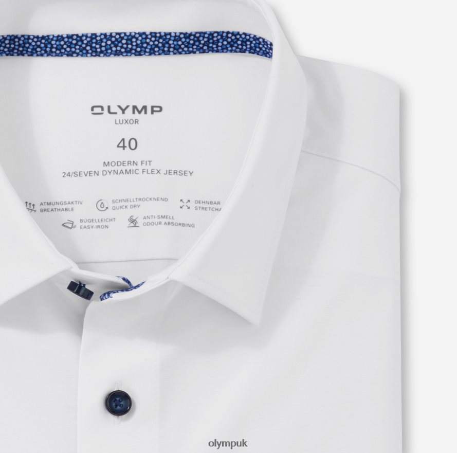 Clothing OLYMP Luxor 24/Seven Modern Fit, Business Shirt, New Kent, White NZ22L1069