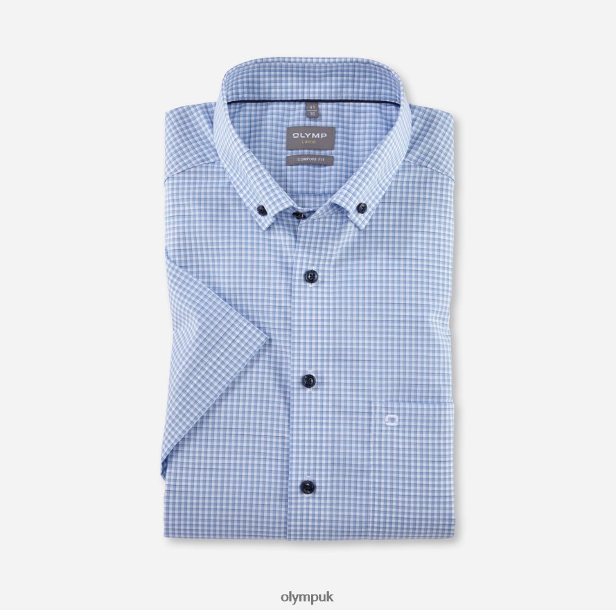 Clothing OLYMP Luxor Comfort Fit, Business Shirt, Button-Down, Bleu NZ22L1649