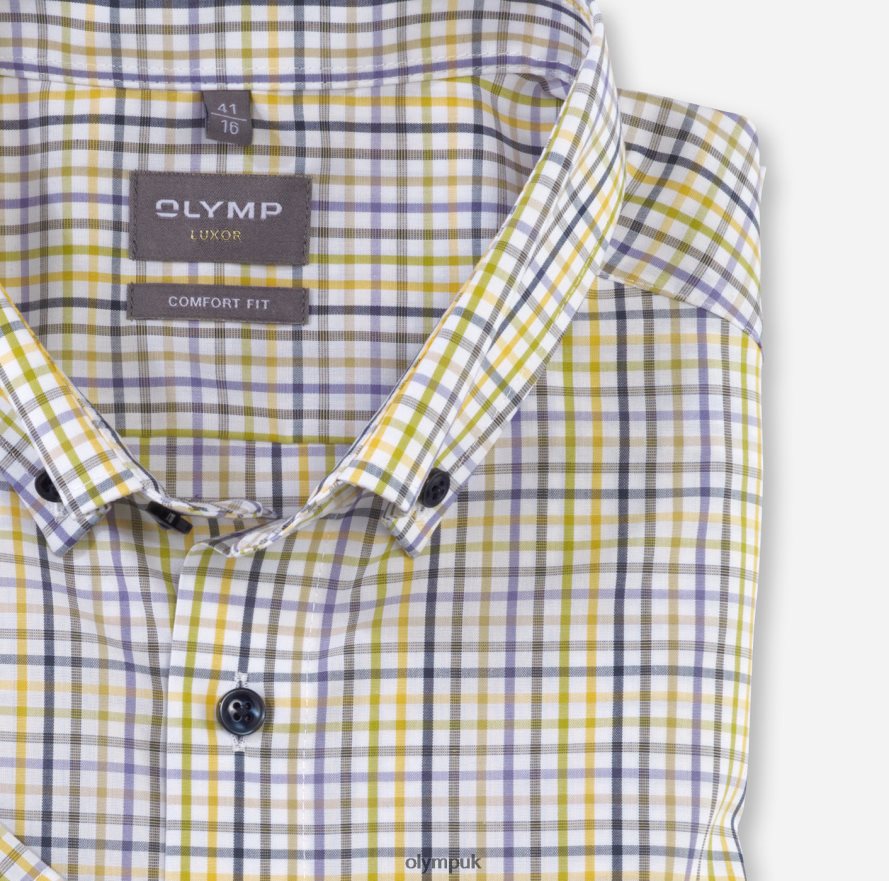 Clothing OLYMP Luxor Comfort Fit, Business Shirt, Button-Down, Lime NZ22L1584
