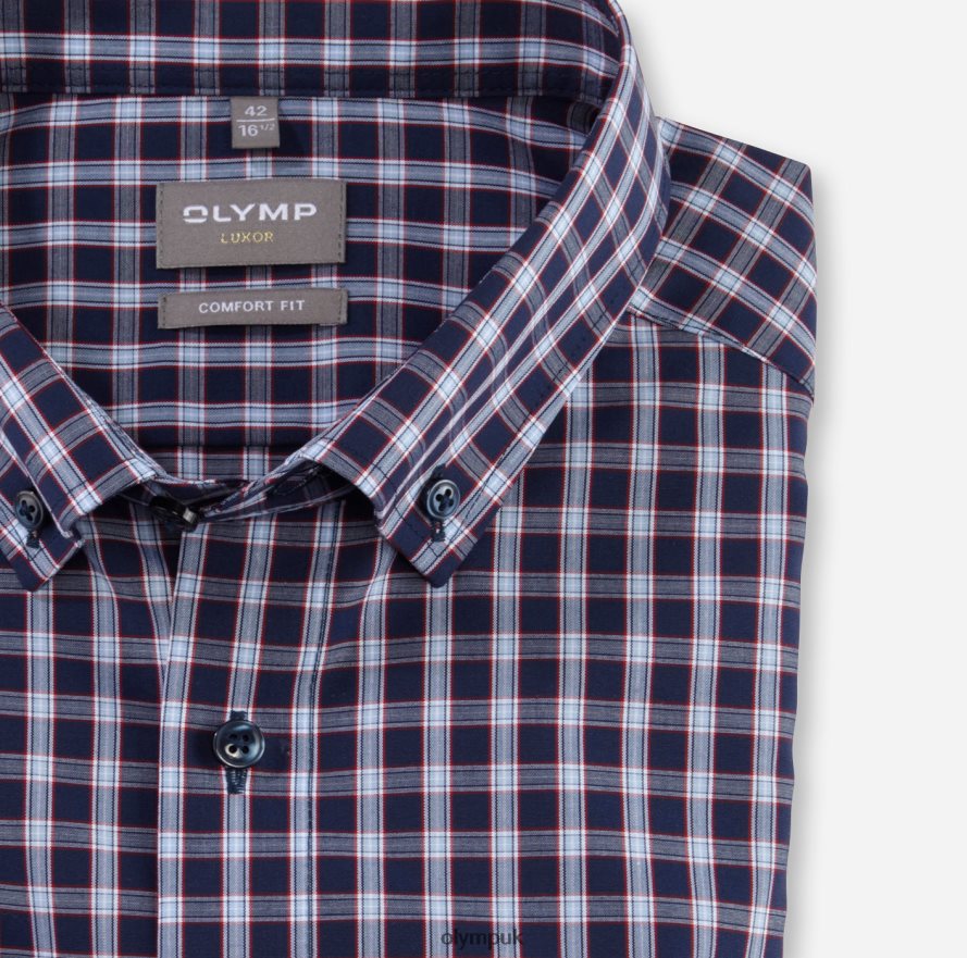 Clothing OLYMP Luxor Comfort Fit, Business Shirt, Button-Down, Red NZ22L1547