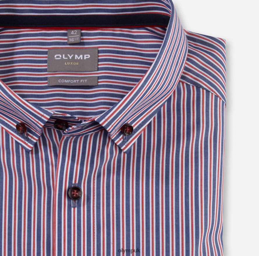 Clothing OLYMP Luxor Comfort Fit, Business Shirt, Button-Down, Red NZ22L1638