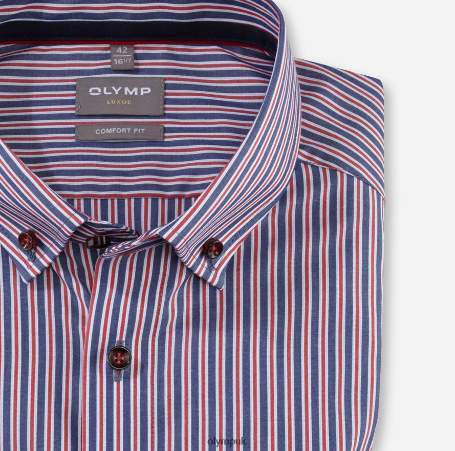 Clothing OLYMP Luxor Comfort Fit, Business Shirt, Button-Down, Red NZ22L1662