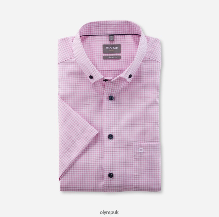 Clothing OLYMP Luxor Comfort Fit, Business Shirt, Button-Down, Rose NZ22L1552