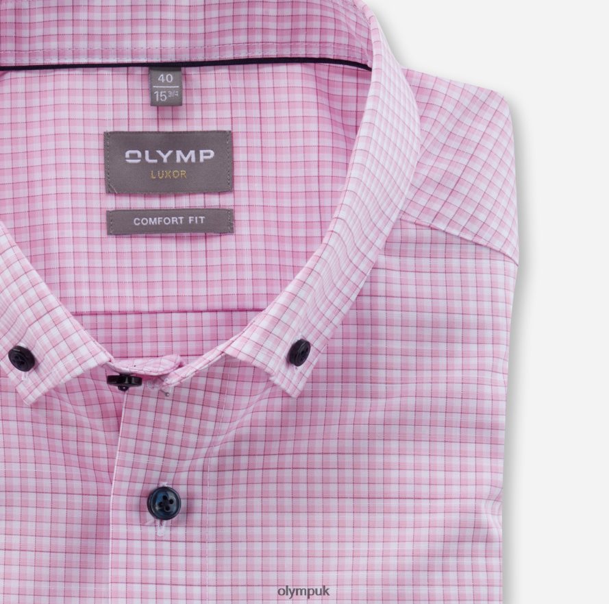 Clothing OLYMP Luxor Comfort Fit, Business Shirt, Button-Down, Rose NZ22L1552