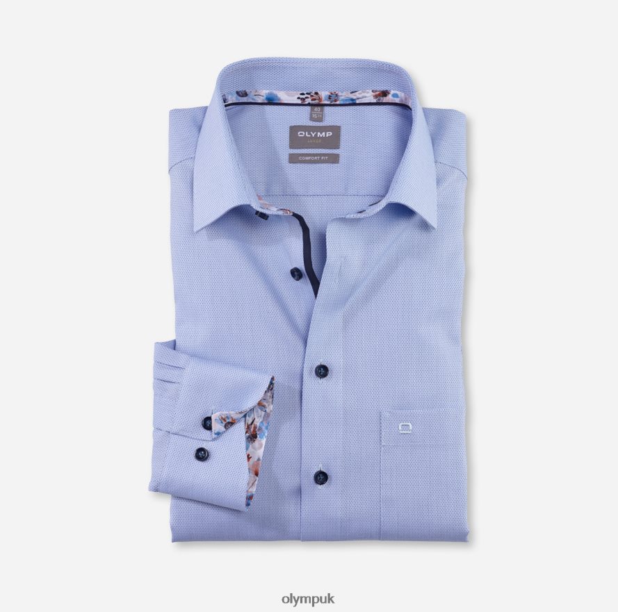 Clothing OLYMP Luxor Comfort Fit, Business Shirt, Long Sleeve Extra Long, New Kent, Bleu NZ22L1699