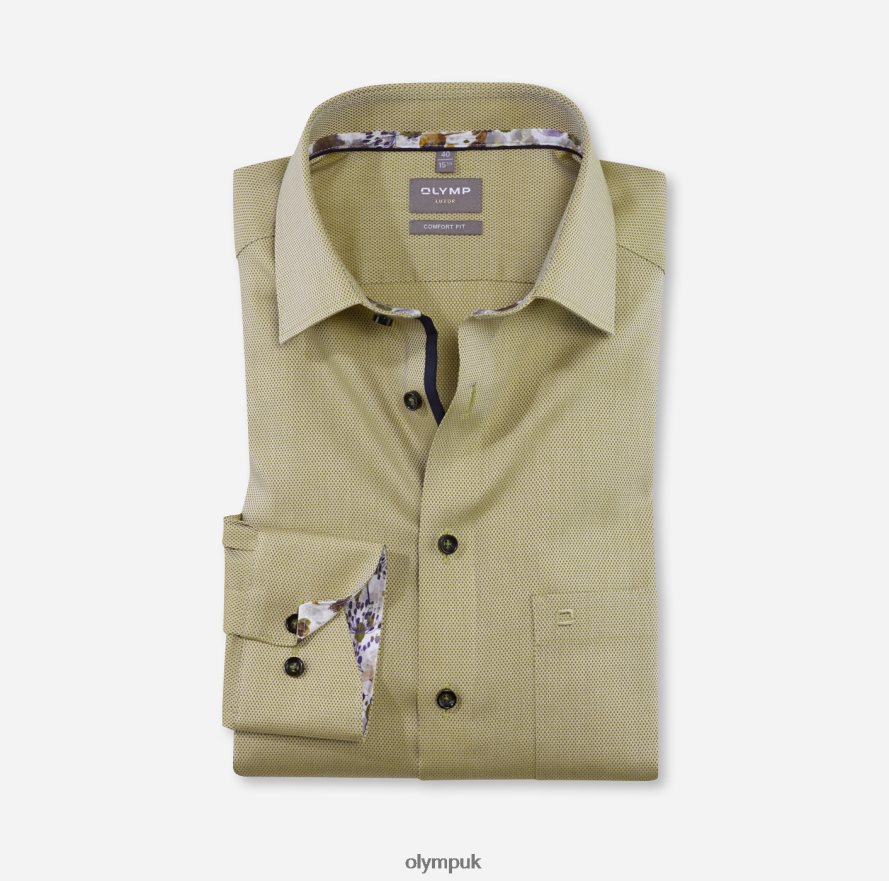 Clothing OLYMP Luxor Comfort Fit, Business Shirt, Long Sleeve Extra Long, New Kent, Lime NZ22L1697