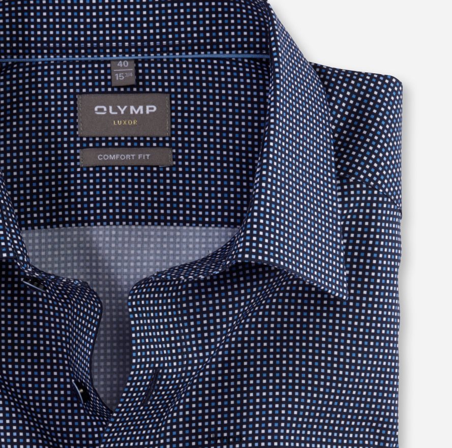 Clothing OLYMP Luxor Comfort Fit, Business Shirt, Long Sleeve Extra Long, New Kent, Marine NZ22L1694