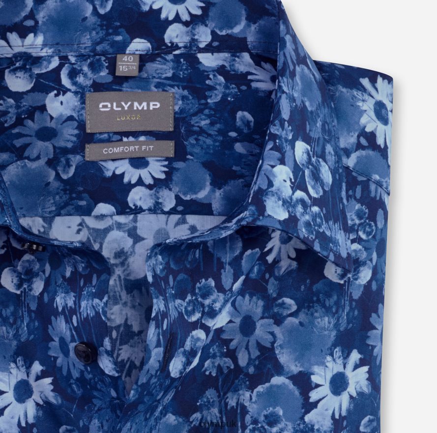 Clothing OLYMP Luxor Comfort Fit, Business Shirt, Long Sleeve Extra Long, New Kent, Marine NZ22L1696