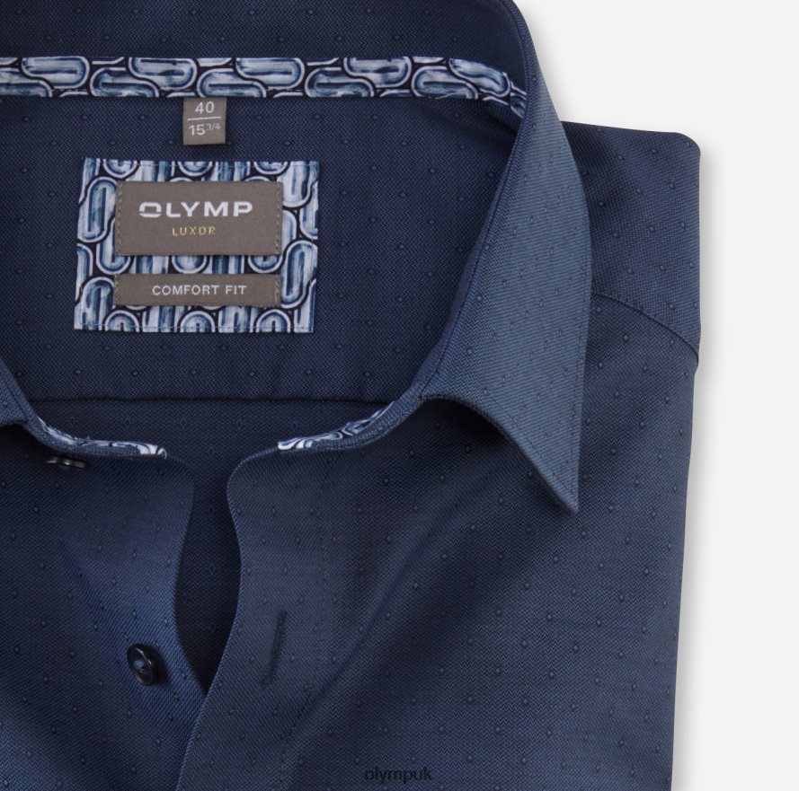 Clothing OLYMP Luxor Comfort Fit, Business Shirt, Long Sleeve Extra Long, New Kent, Marine NZ22L1703