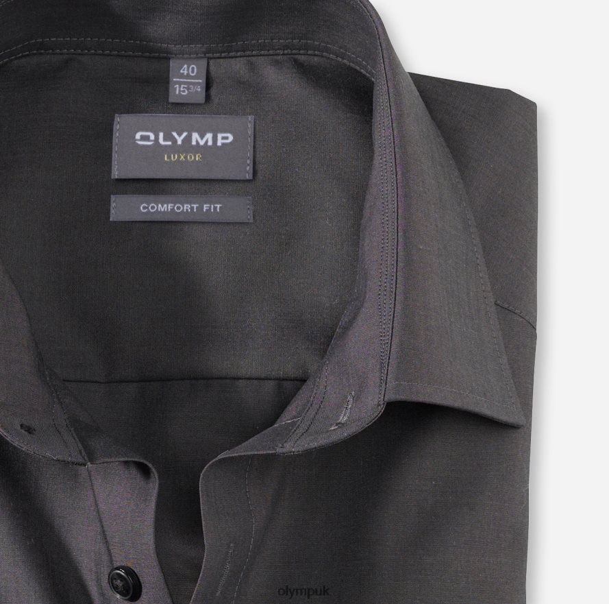 Clothing OLYMP Luxor Comfort Fit, Business Shirt, New Kent, Anthracite NZ22L1684
