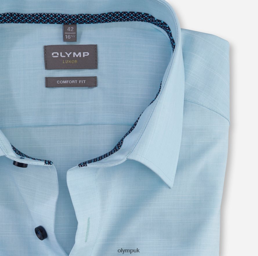 Clothing OLYMP Luxor Comfort Fit, Business Shirt, New Kent, Aqua NZ22L1630