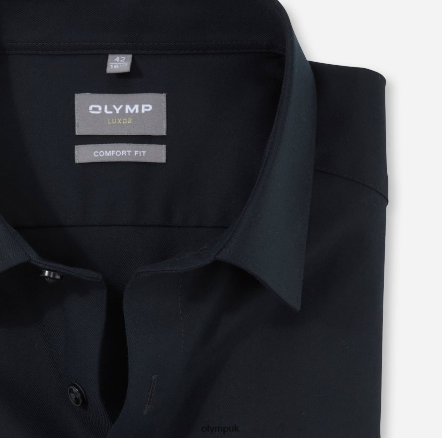 Clothing OLYMP Luxor Comfort Fit, Business Shirt, New Kent, Black NZ22L1640