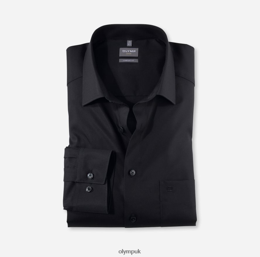 Clothing OLYMP Luxor Comfort Fit, Business Shirt, New Kent, Black NZ22L1675
