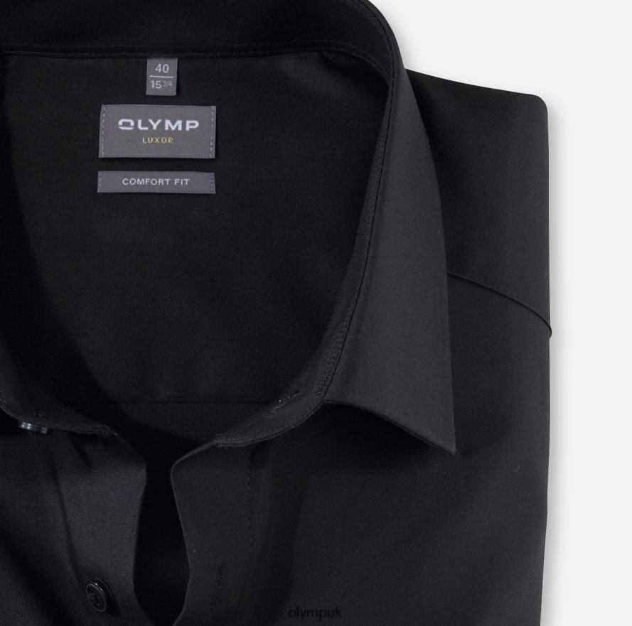 Clothing OLYMP Luxor Comfort Fit, Business Shirt, New Kent, Black NZ22L1676