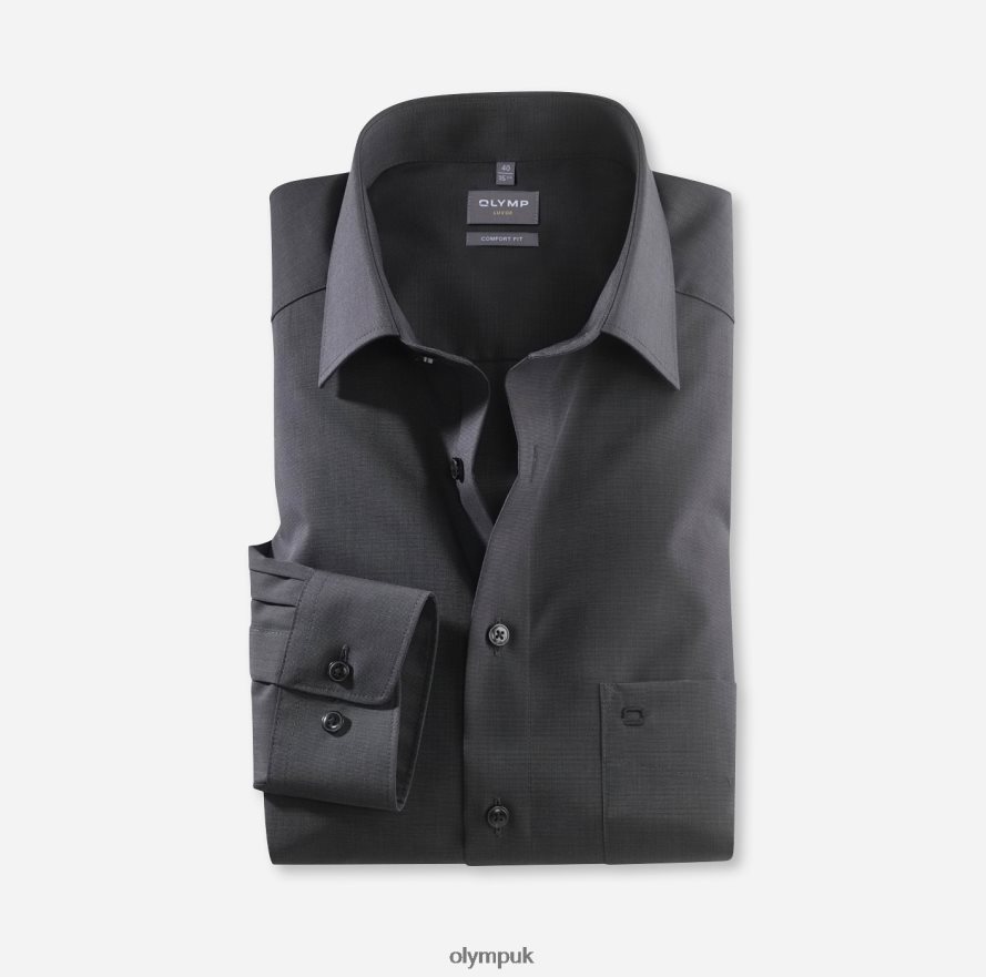 Clothing OLYMP Luxor Comfort Fit, Business Shirt, New Kent, Black NZ22L1690
