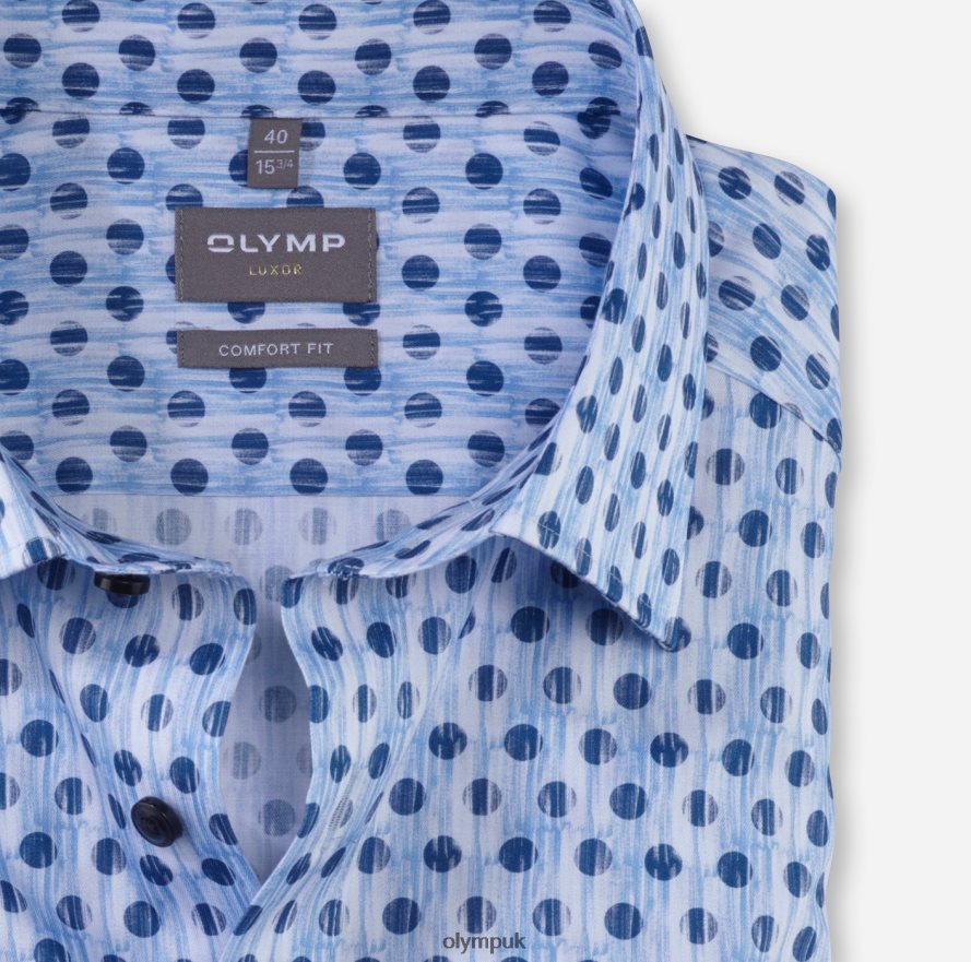 Clothing OLYMP Luxor Comfort Fit, Business Shirt, New Kent, Bleu NZ22L1473