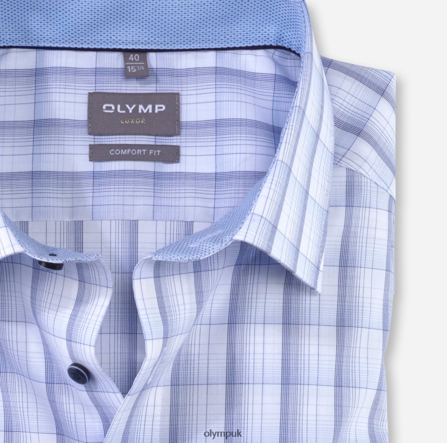 Clothing OLYMP Luxor Comfort Fit, Business Shirt, New Kent, Bleu NZ22L1475