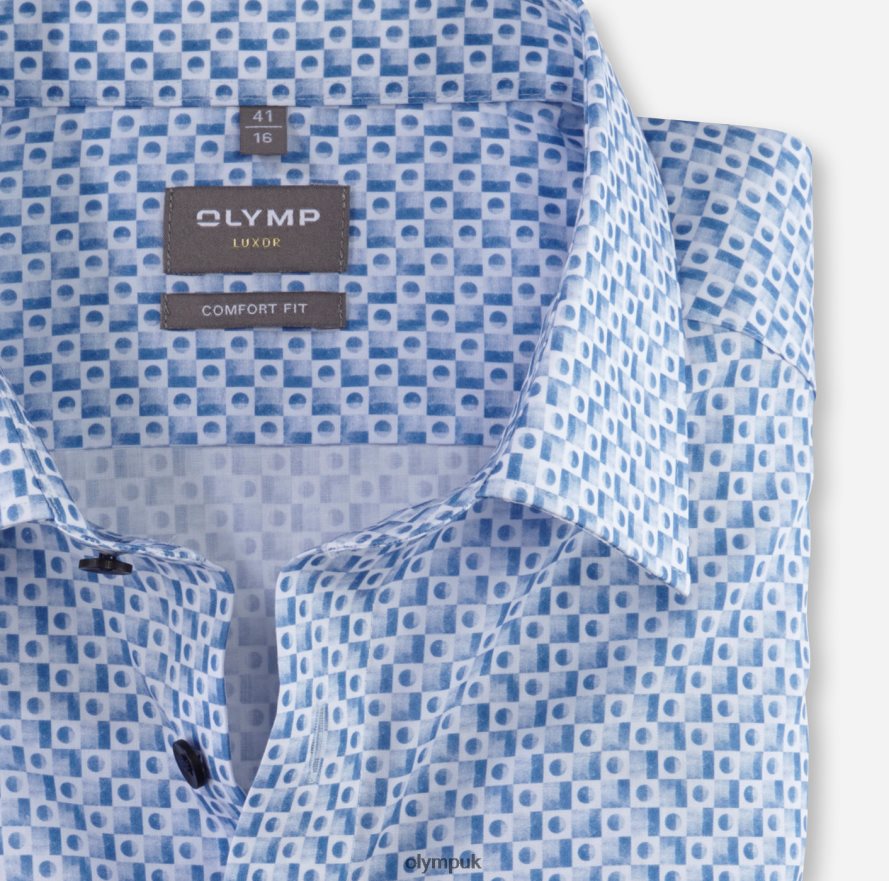 Clothing OLYMP Luxor Comfort Fit, Business Shirt, New Kent, Bleu NZ22L1490