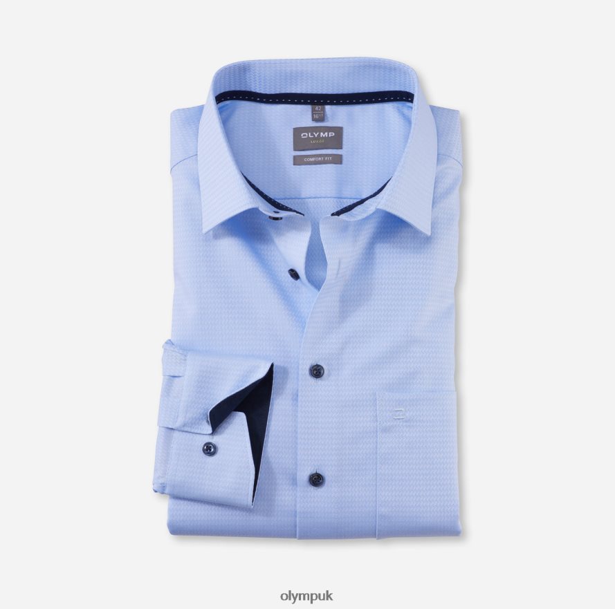Clothing OLYMP Luxor Comfort Fit, Business Shirt, New Kent, Bleu NZ22L1502