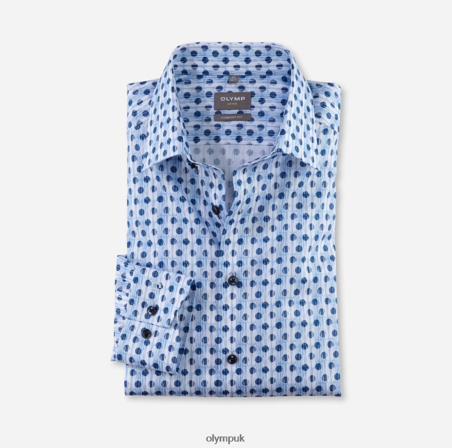 Clothing OLYMP Luxor Comfort Fit, Business Shirt, New Kent, Bleu NZ22L1519