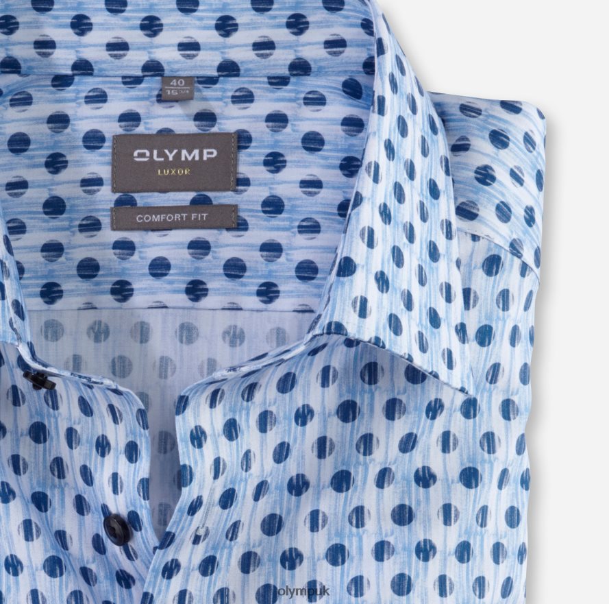 Clothing OLYMP Luxor Comfort Fit, Business Shirt, New Kent, Bleu NZ22L1519