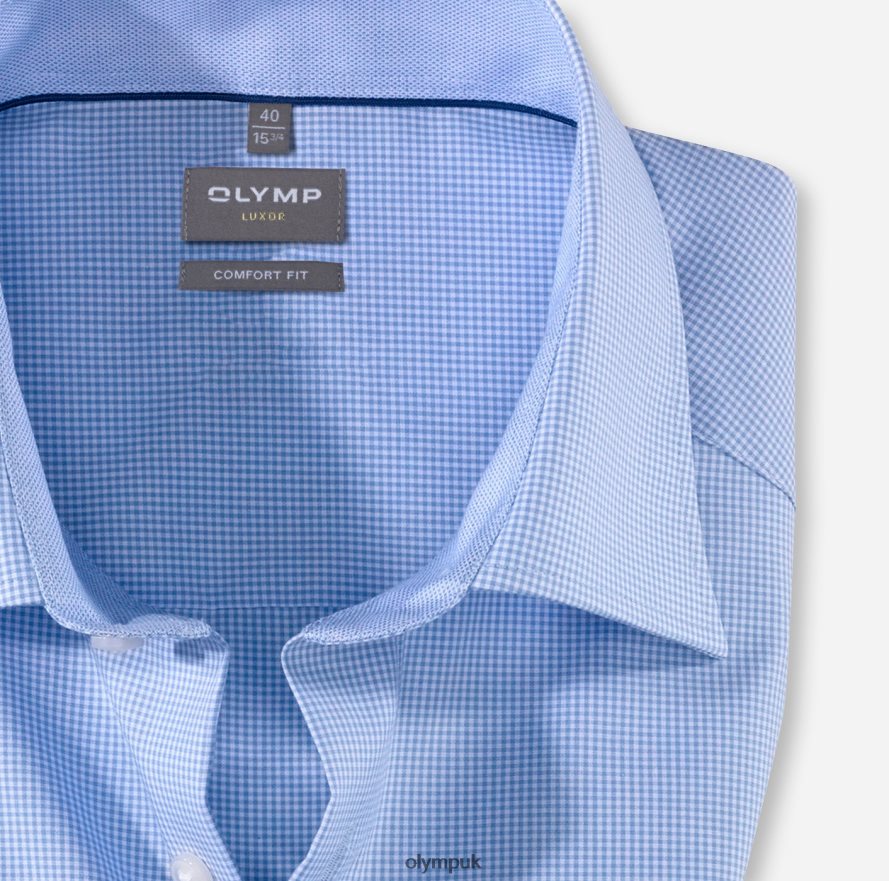 Clothing OLYMP Luxor Comfort Fit, Business Shirt, New Kent, Bleu NZ22L1532