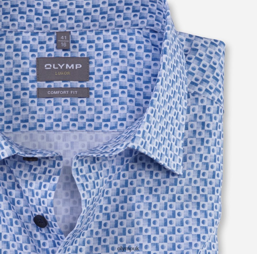 Clothing OLYMP Luxor Comfort Fit, Business Shirt, New Kent, Bleu NZ22L1538