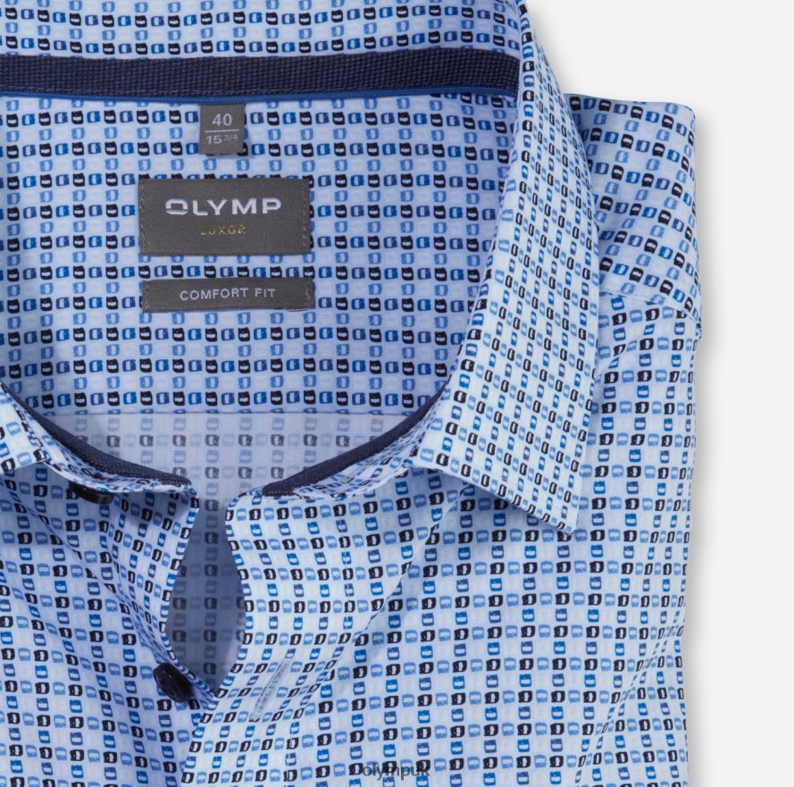 Clothing OLYMP Luxor Comfort Fit, Business Shirt, New Kent, Bleu NZ22L1571