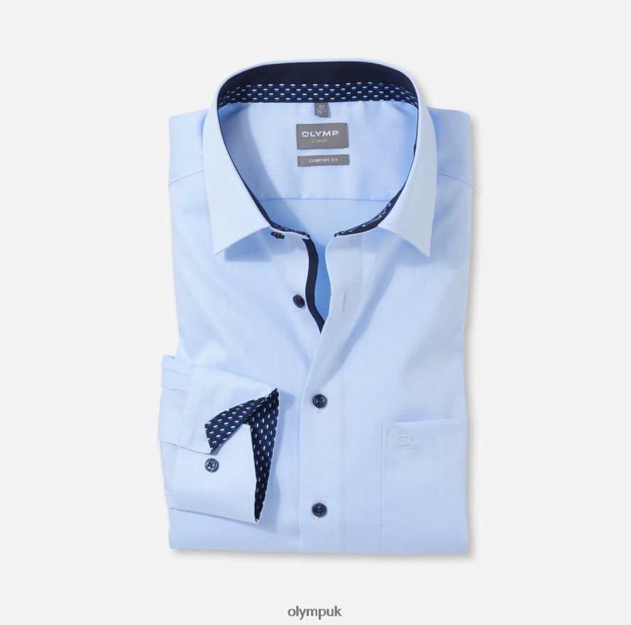 Clothing OLYMP Luxor Comfort Fit, Business Shirt, New Kent, Bleu NZ22L1574