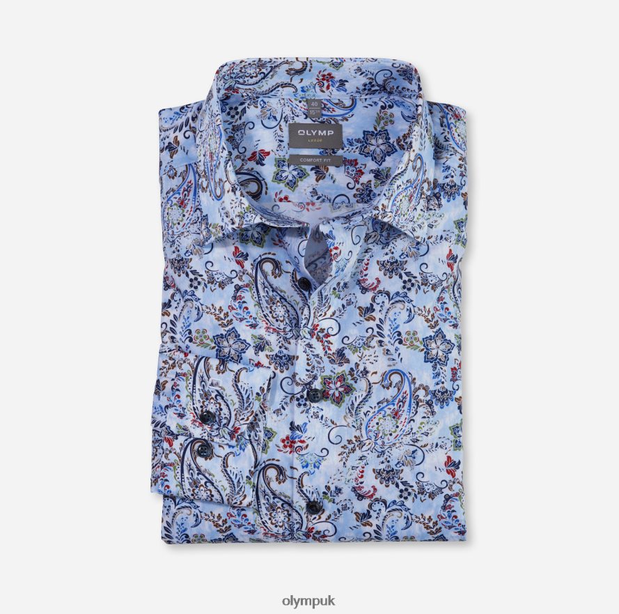 Clothing OLYMP Luxor Comfort Fit, Business Shirt, New Kent, Bleu NZ22L1605