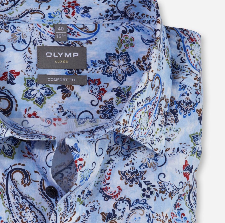 Clothing OLYMP Luxor Comfort Fit, Business Shirt, New Kent, Bleu NZ22L1605